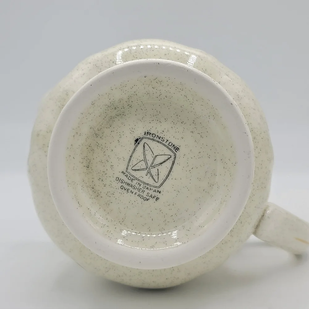 Ironstone Japan Creamer + Hearthside Baroque Sugar Bowl Speckled 70s Tableware